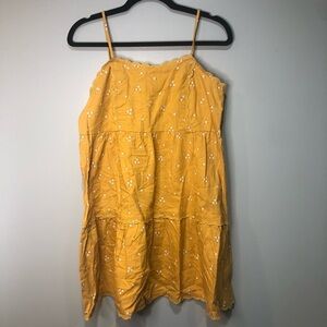 Aeropostale Yellow Floral Spaghetti Strap Dress